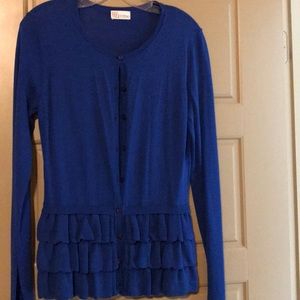 Flash firm Red Valentino Royal Blue Ruffle Sweater